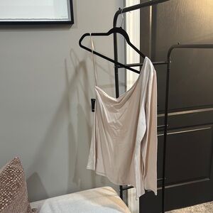 Elegant Cream One-Shoulder Top